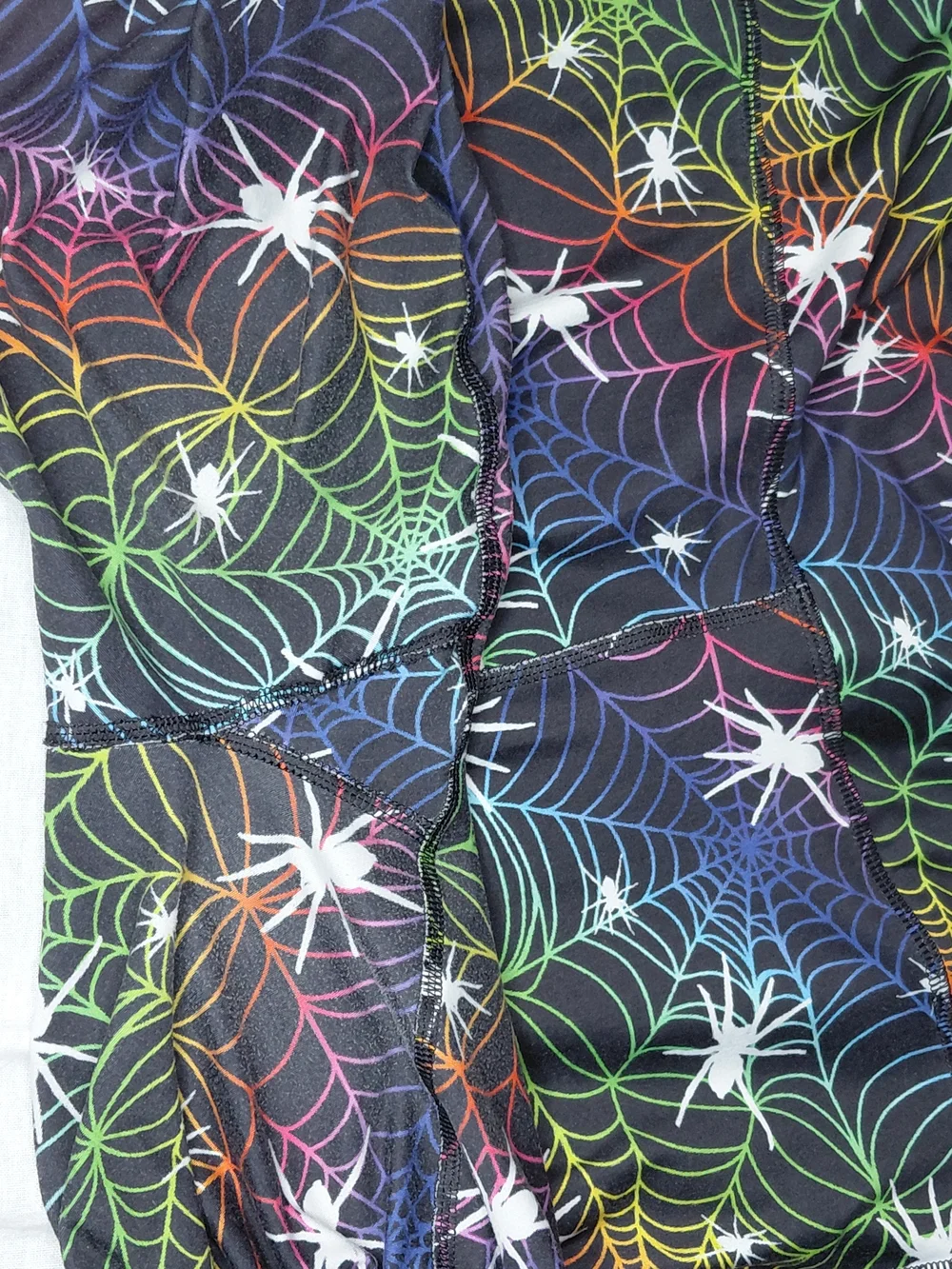 Princess Awesome Plus Size Women’s Black Rainbow Spiderweb Print Leggings